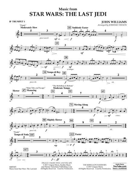 Music from Star Wars: The Last Jedi - Bb Trumpet 1