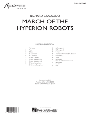 Book cover for March Of The Hyperion Robots - Full Score
