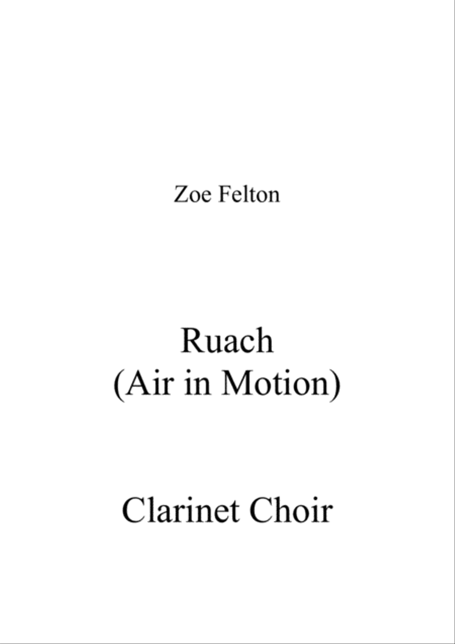 Ruach (Air in Motion) for Clarinet Choir Clarinet Choir scores gallery preview page 1