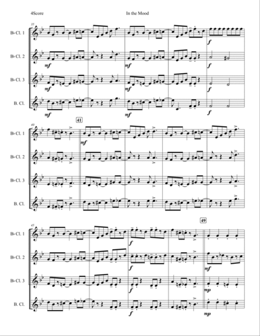 In The Mood Woodwind Quartet scores gallery preview page 5