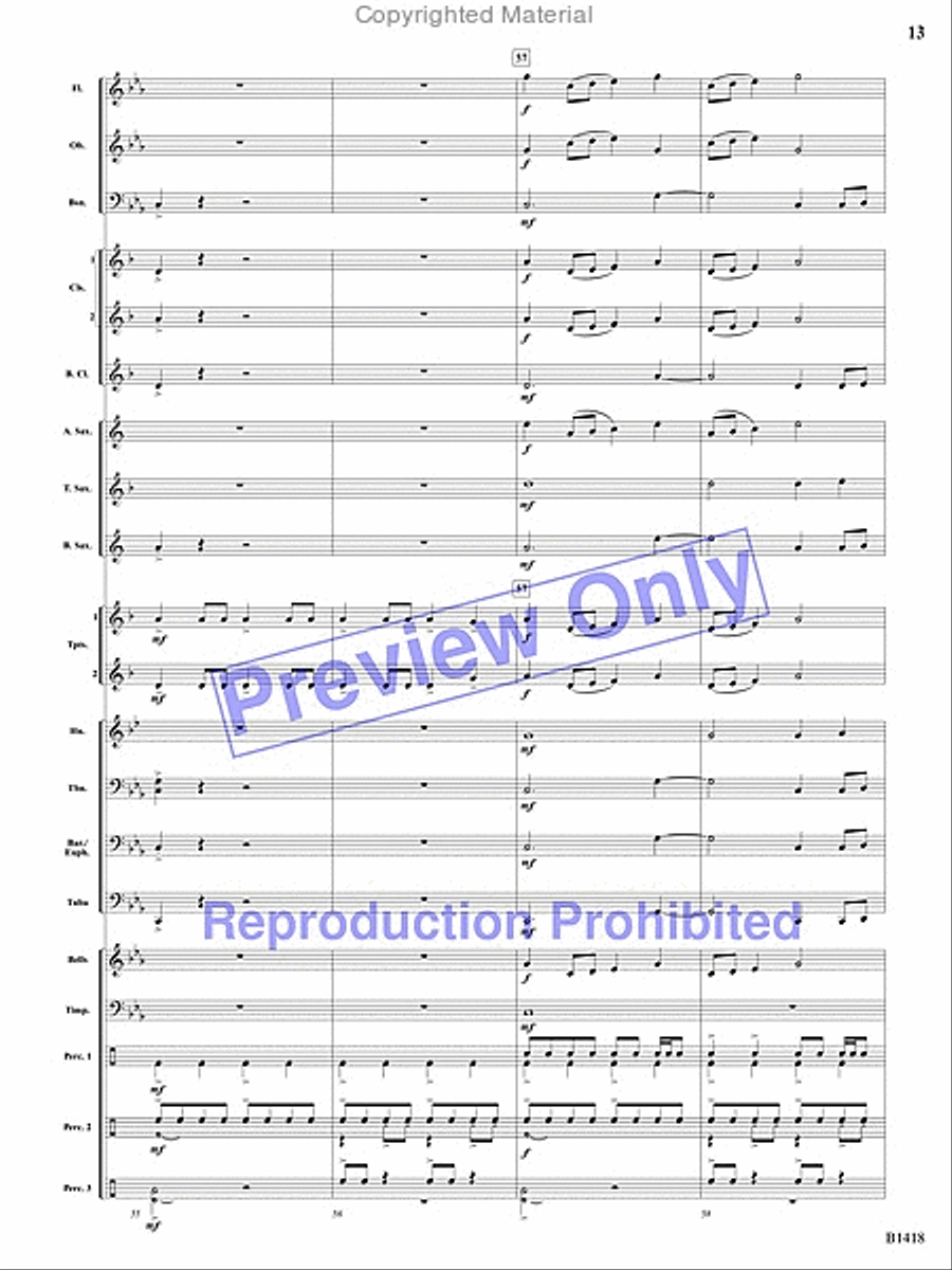 Along the Beaches of Normandy Concert Band scores gallery preview page 26