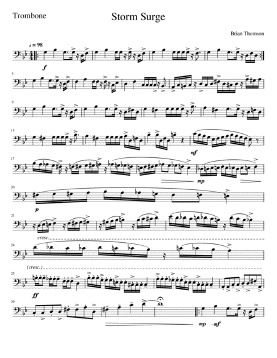 STORM SURGE Trombone Solo scores gallery preview page 1