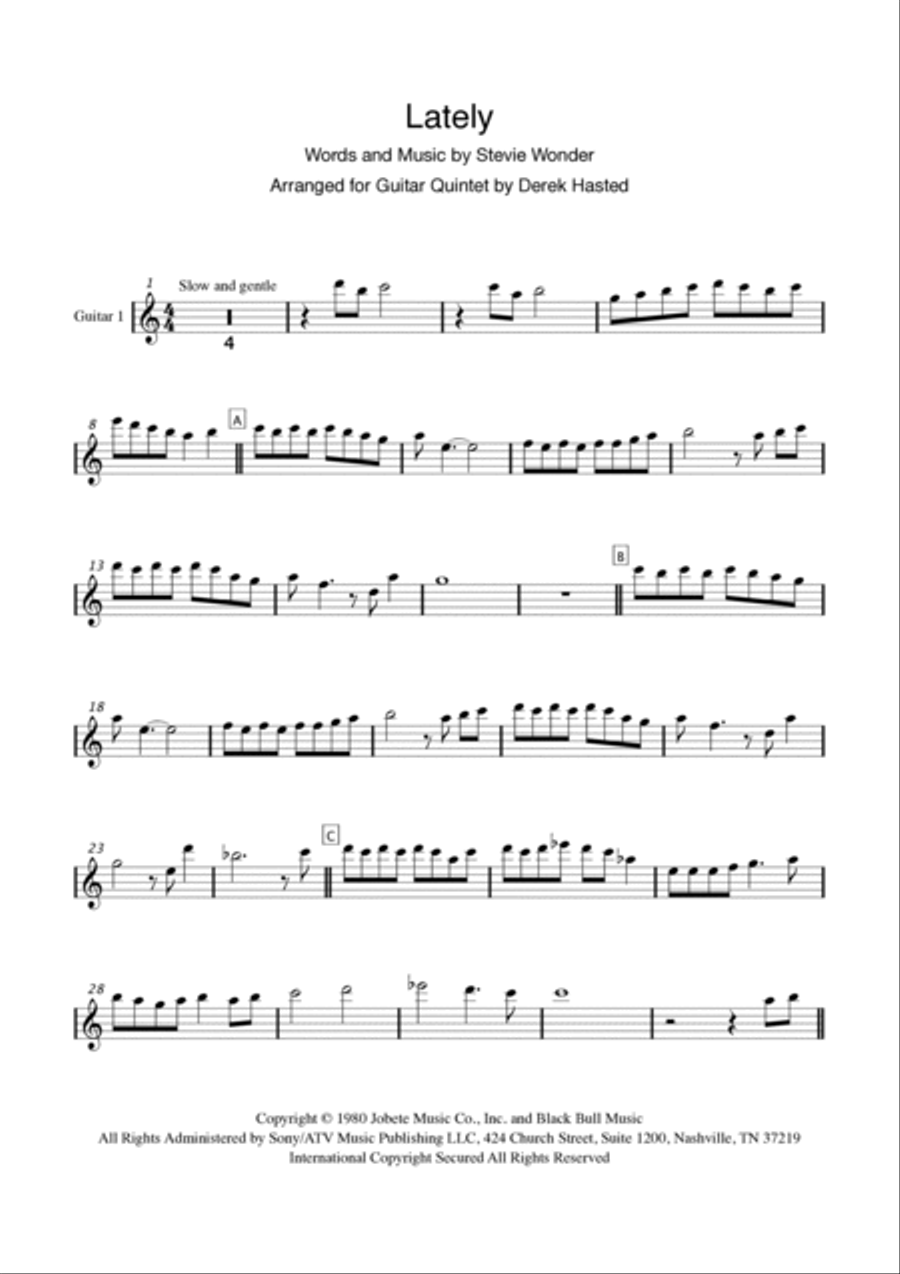 Lately Guitar Ensemble scores gallery preview page 3