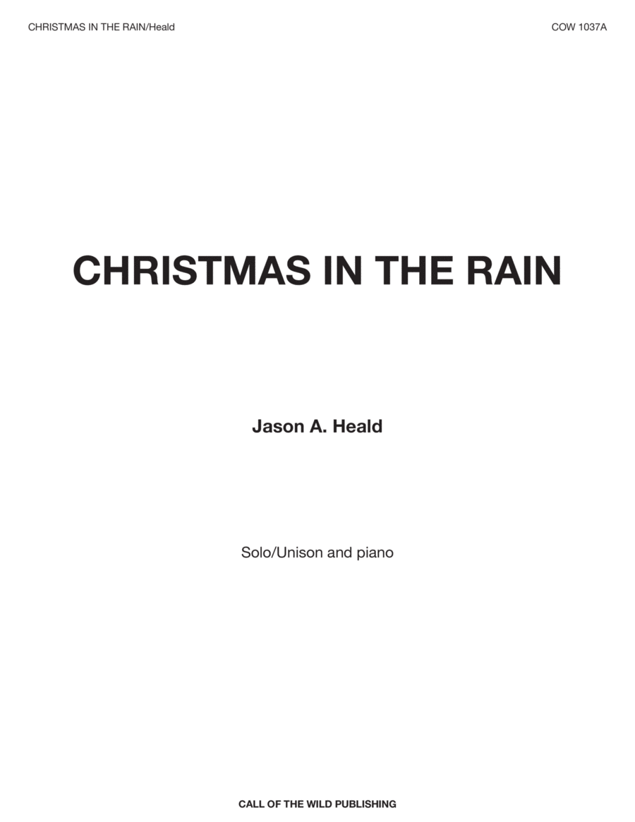 "Christmas in the Rain" for unison/solo voice and piano image number null