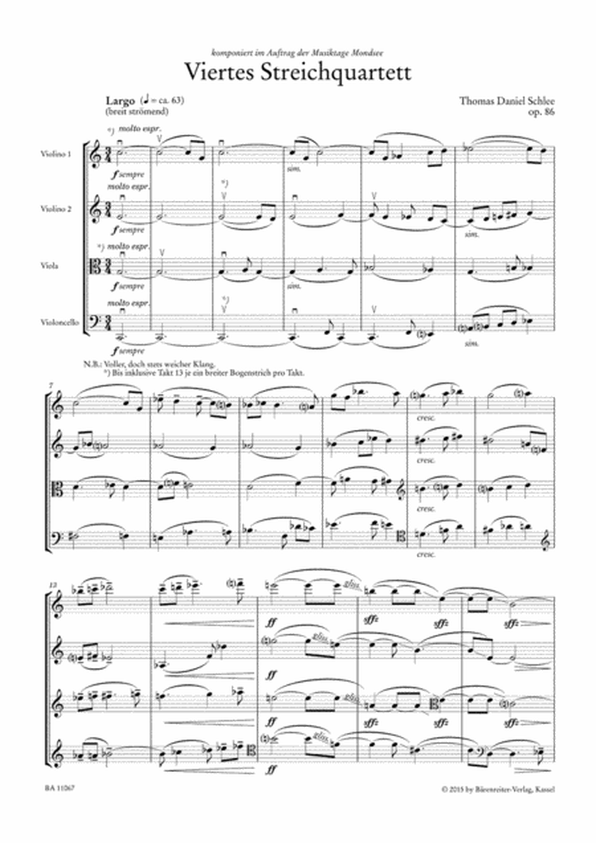 Viertes Streichquartett, op. 86 (2014–2015)