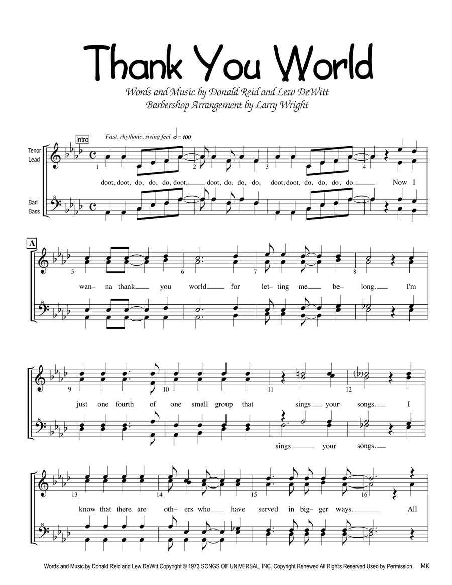Thank You World TTBB scores gallery preview page 1