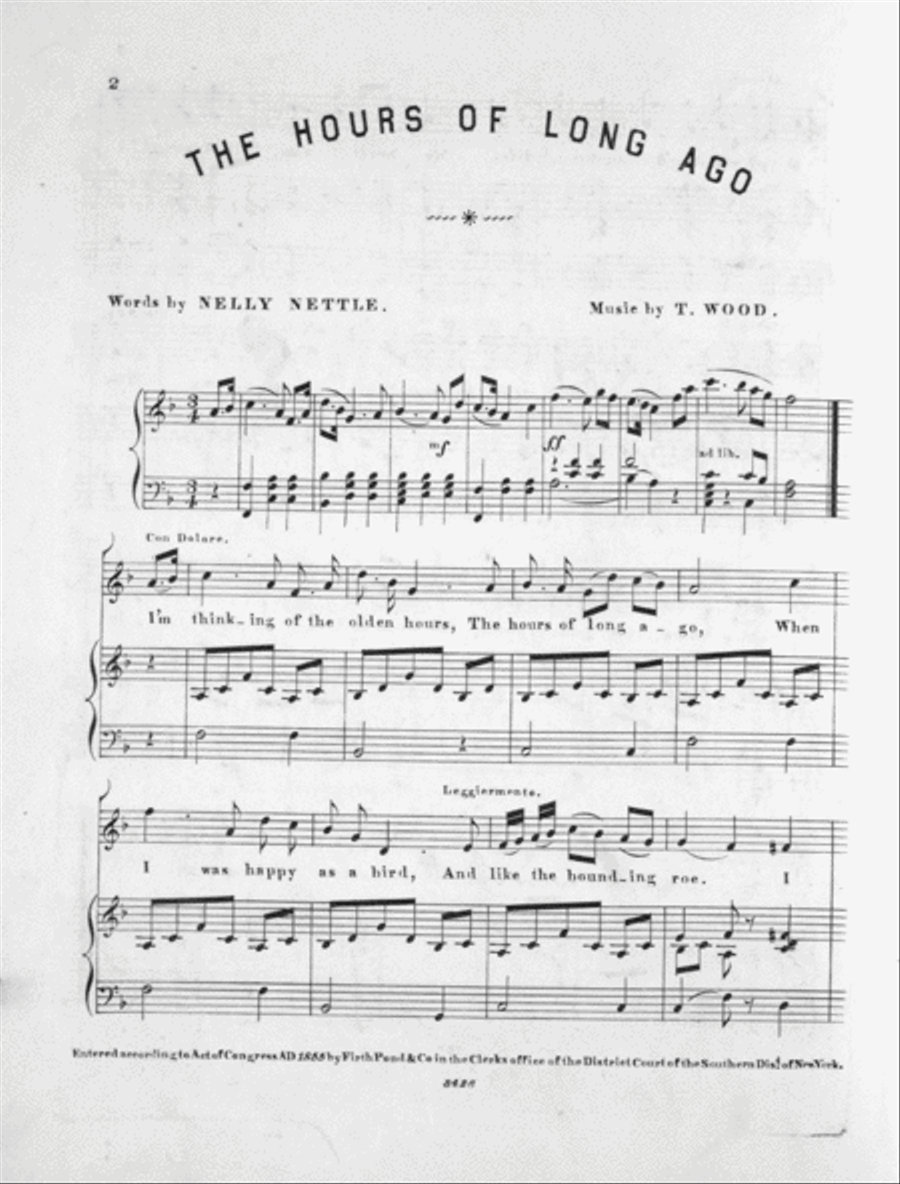 The Hours of Long Ago. Song 4-Part scores gallery preview page 2