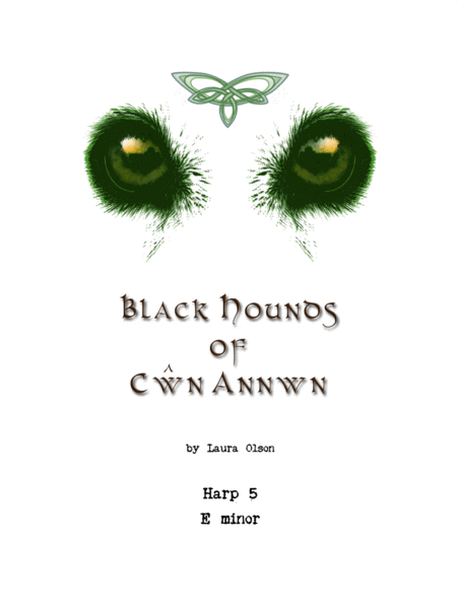 Black Hounds of Cŵn Annwn for Harp Ensemble (E minor)-Harp 5 part image number null