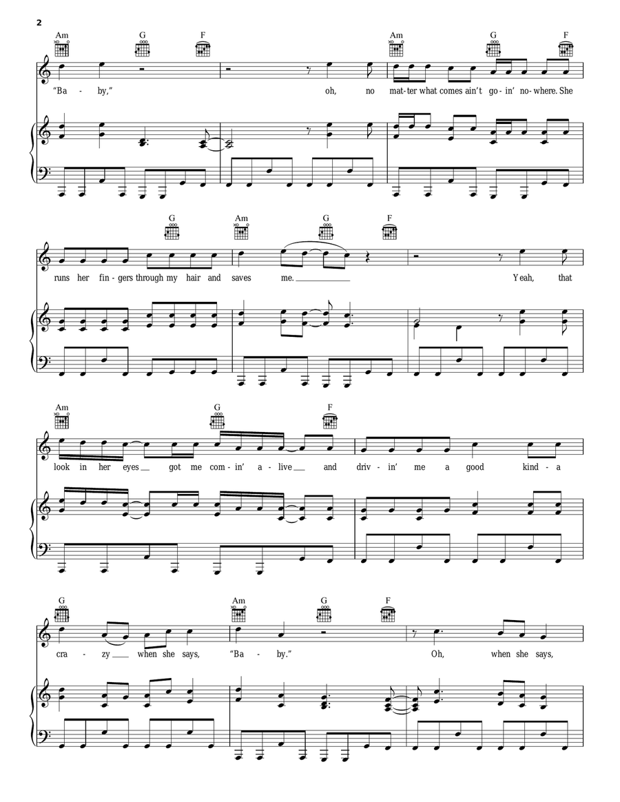 When She Says Baby When She Says Baby Piano, Vocal, Guitar scores gallery preview page 2