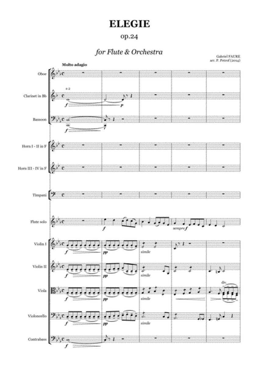 Gabriel Faure - ELEGIE op.24  for Flute & Orchestra - full score