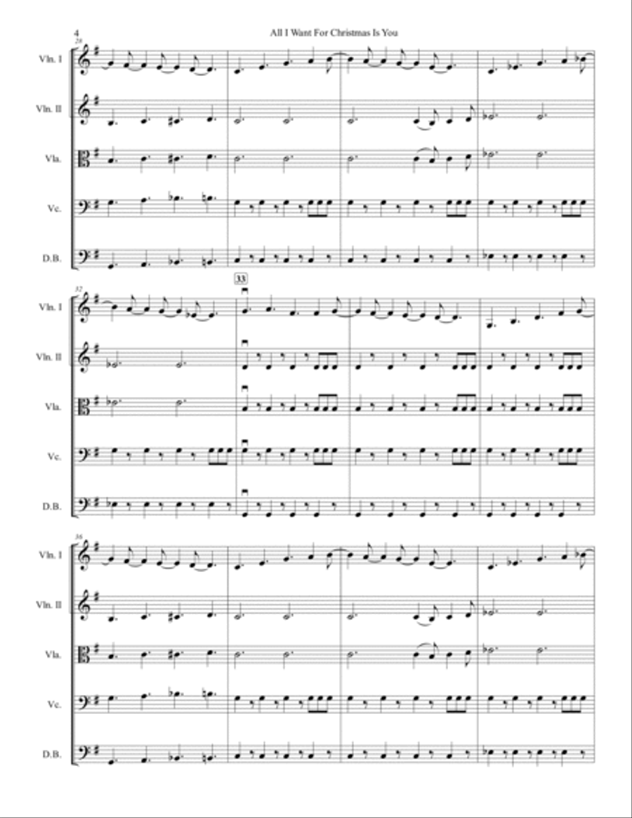 All I Want For Christmas Is You String Orchestra scores gallery preview page 4