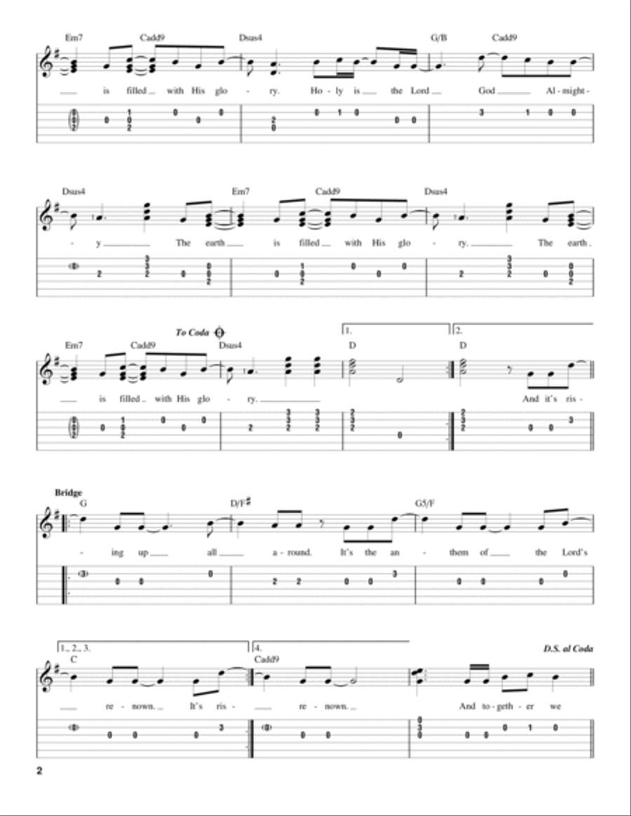 Holy Is The Lord Guitar Tablature scores gallery preview page 2