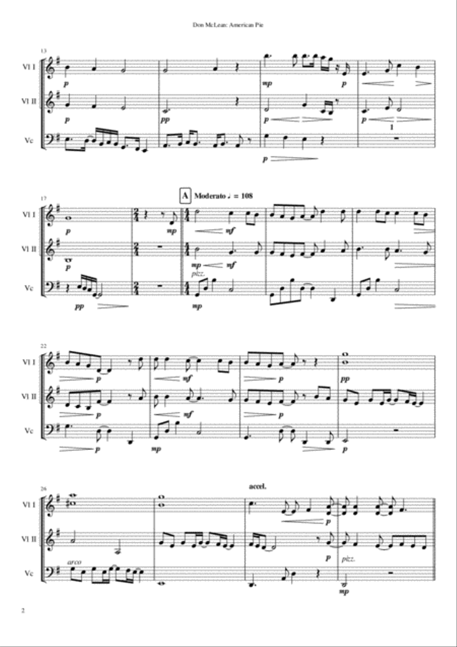 American Pie String Trio scores gallery preview page 4