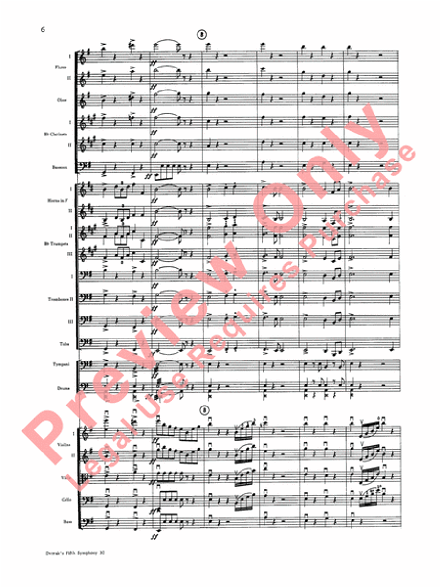 Dvorák's Fifth Symphony (New World, Fourth Movement) Full Orchestra scores gallery preview page 7