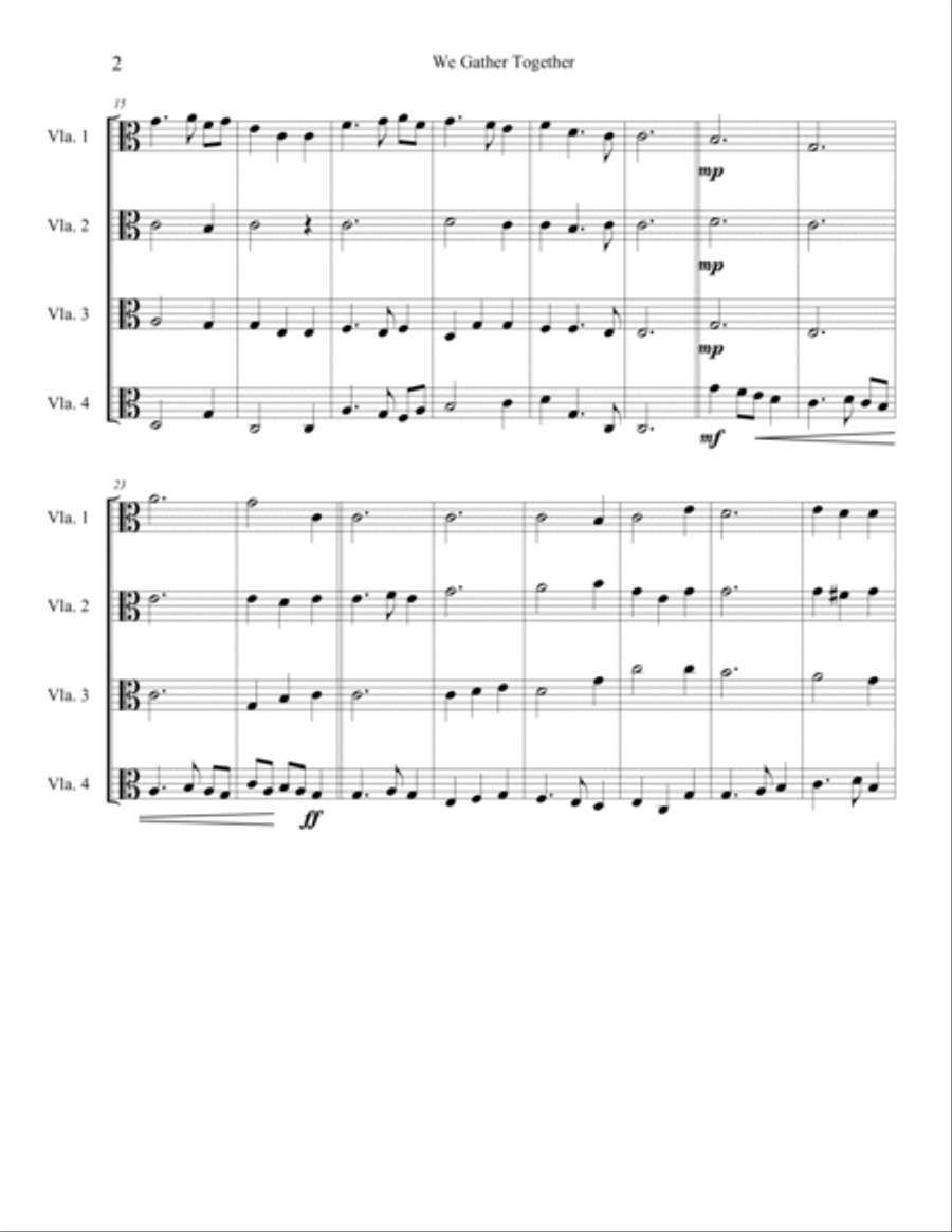 We Gather Together Viola scores gallery preview page 3