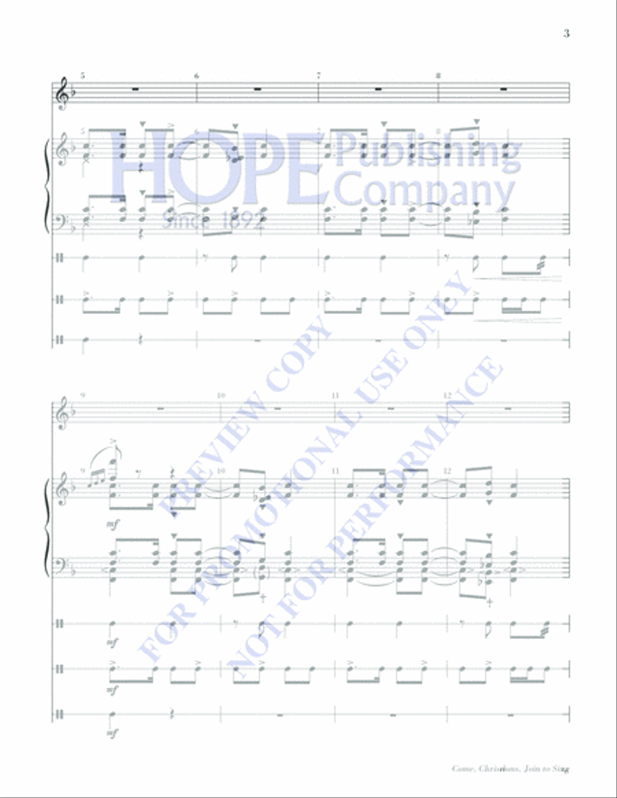 Come, Christians, Join to Sing Piano scores gallery preview page 3