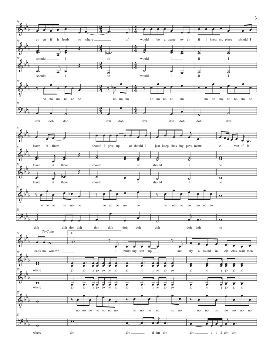 Chasing Pavements 4-Part scores gallery preview page 3