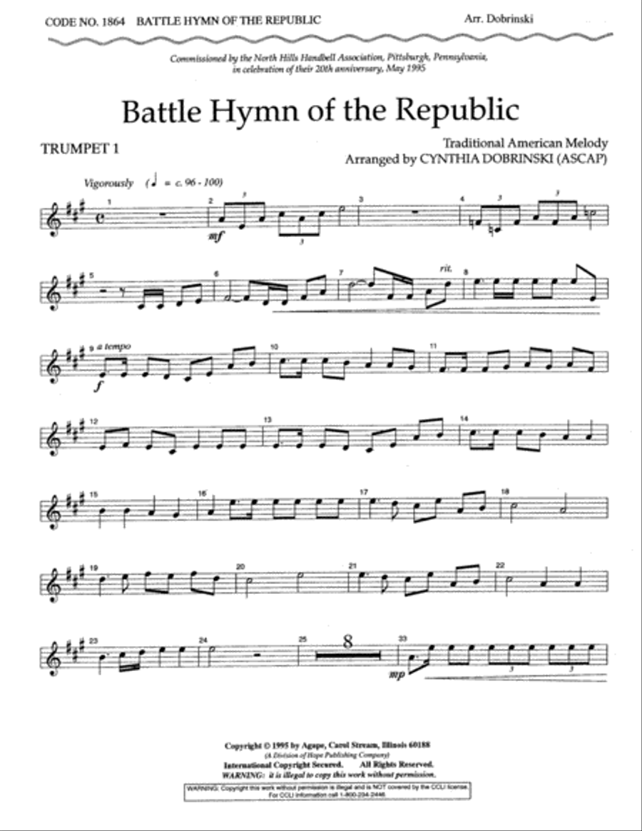 Battle Hymn of the Republic 5-Octaves scores gallery preview page 2