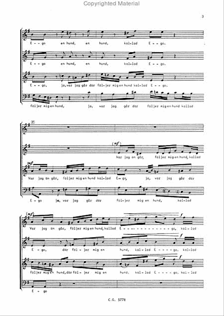 En hund kallad Ego En hund kallad Ego 4-Part scores gallery preview page 3