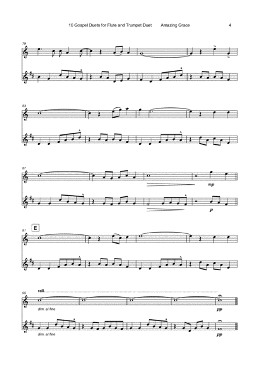 10 Gospel Duets for Flute and Trumpet