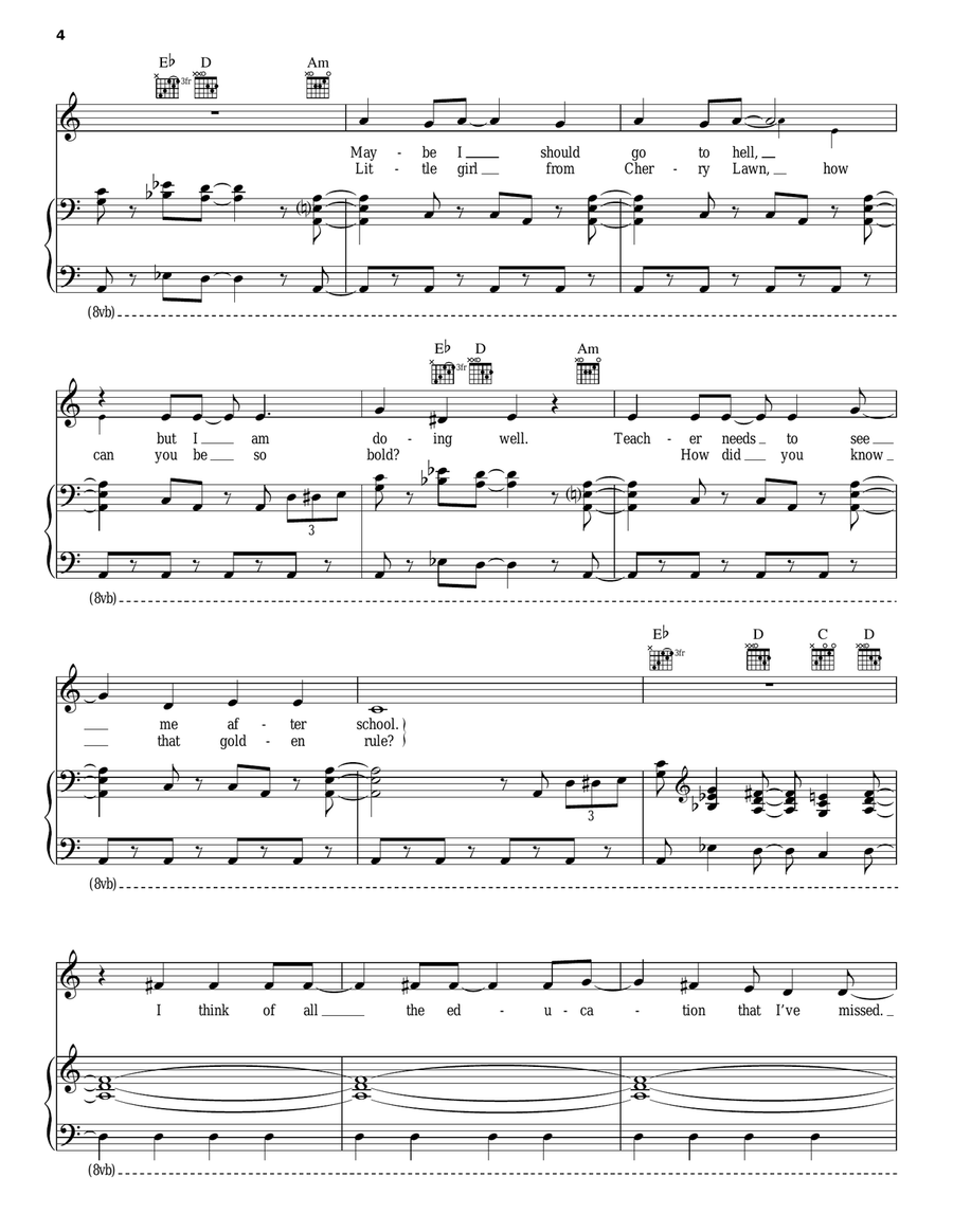 Hot For Teacher Hot For Teacher Piano, Vocal, Guitar scores gallery preview page 4