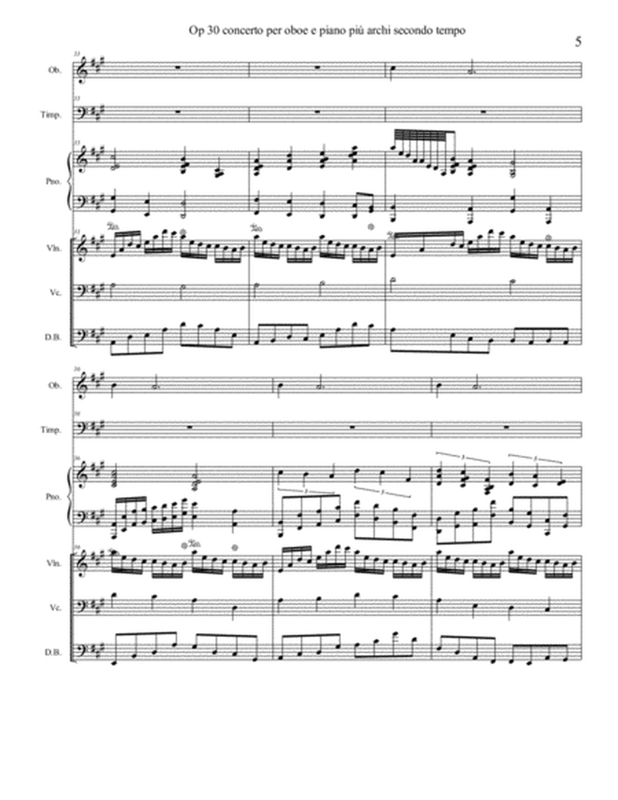 Op 30 concerto per pianoforte e Oboe solisti più archi Secondo Tempo image number null