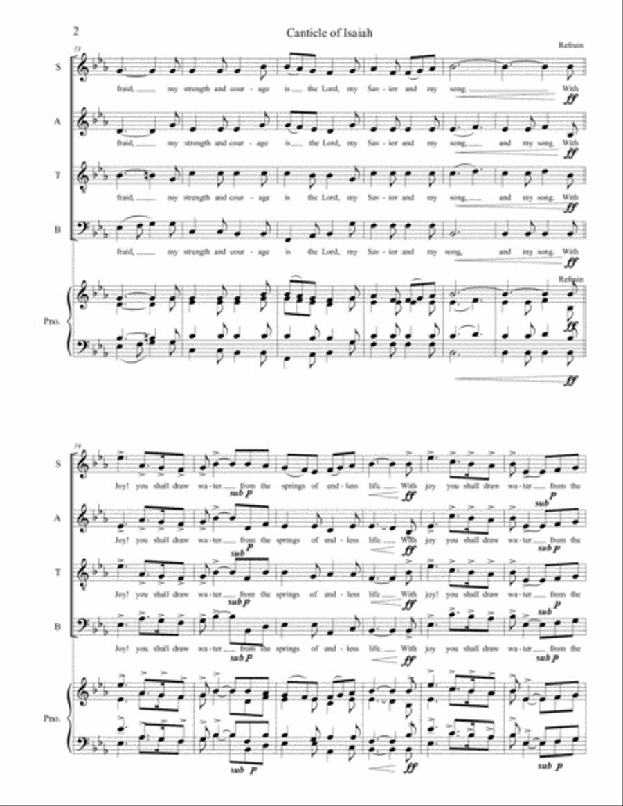 Canticle of Isaiah 4-Part scores gallery preview page 2