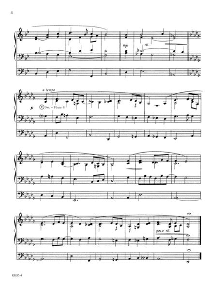 Easy Organ Transcriptions of Four Favorite Mormon Hymns, No. 4