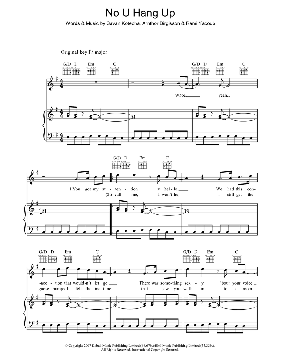 No U Hang Up Acoustic Guitar scores gallery preview page 1