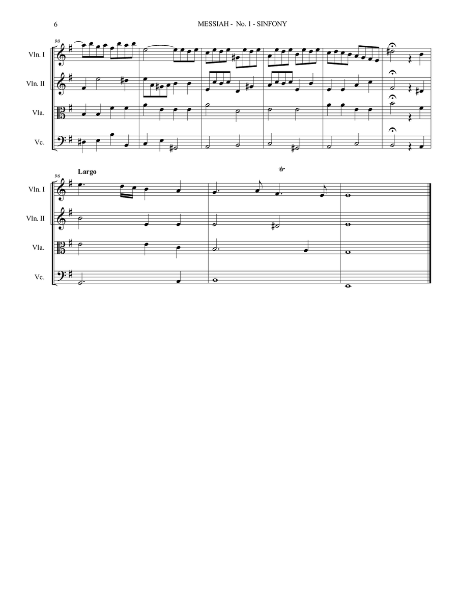MESSIAH - SYMPHONY No. 1 - Arr. for String Quartet - With parts String Quartet scores gallery preview page 6