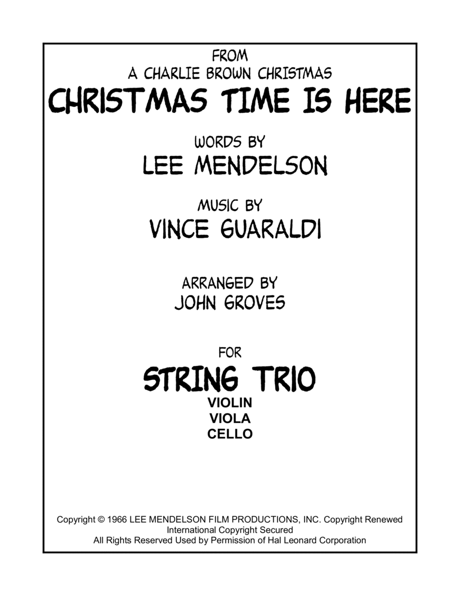 Christmas Time Is Here Christmas Time Is Here String Trio scores gallery preview page 1