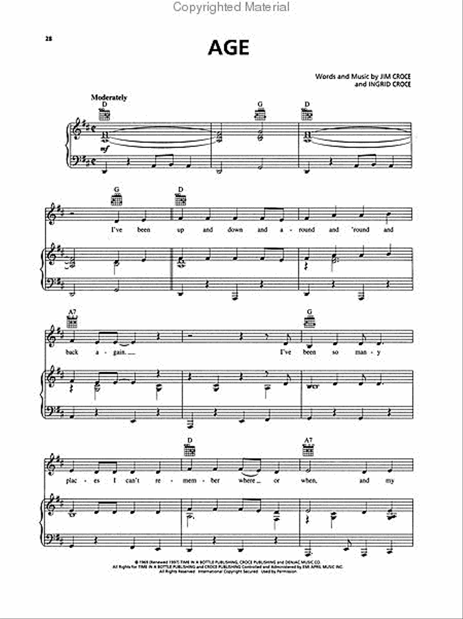 Jim Croce Anthology Jim Croce Anthology Piano, Vocal, Guitar scores gallery preview page 2