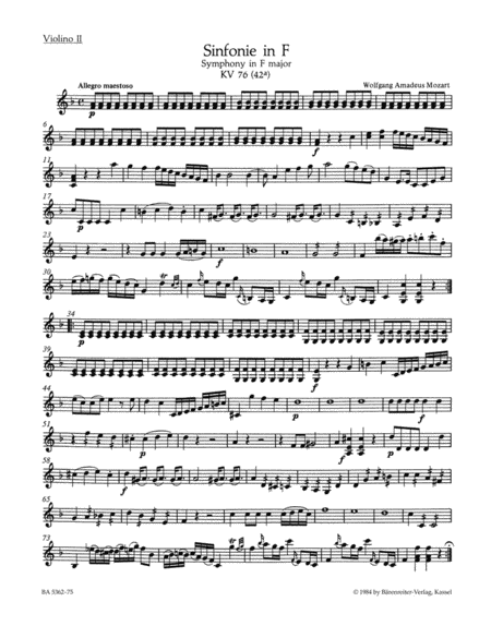 Symphony F major, KV 76(42a)