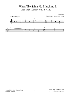 Book cover for When The Saints Go Marching in - Lead Sheet in F Key (Concert Key)
