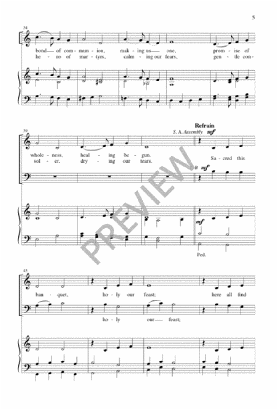 Sacred This Banquet, Holy Our Feast 4-Part scores gallery preview page 5