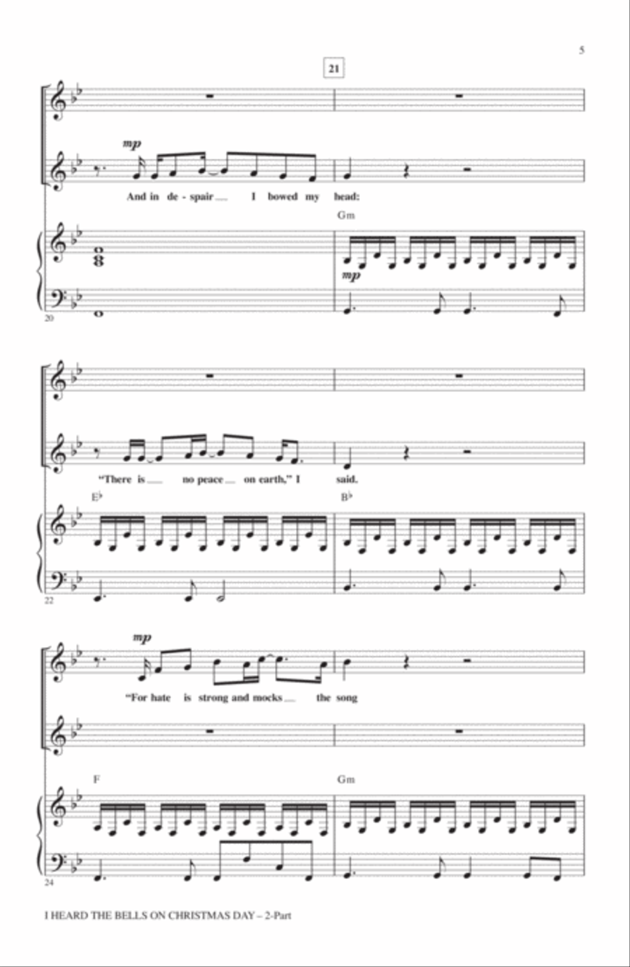 I Heard The Bells On Christmas Day 2-Part scores gallery preview page 4