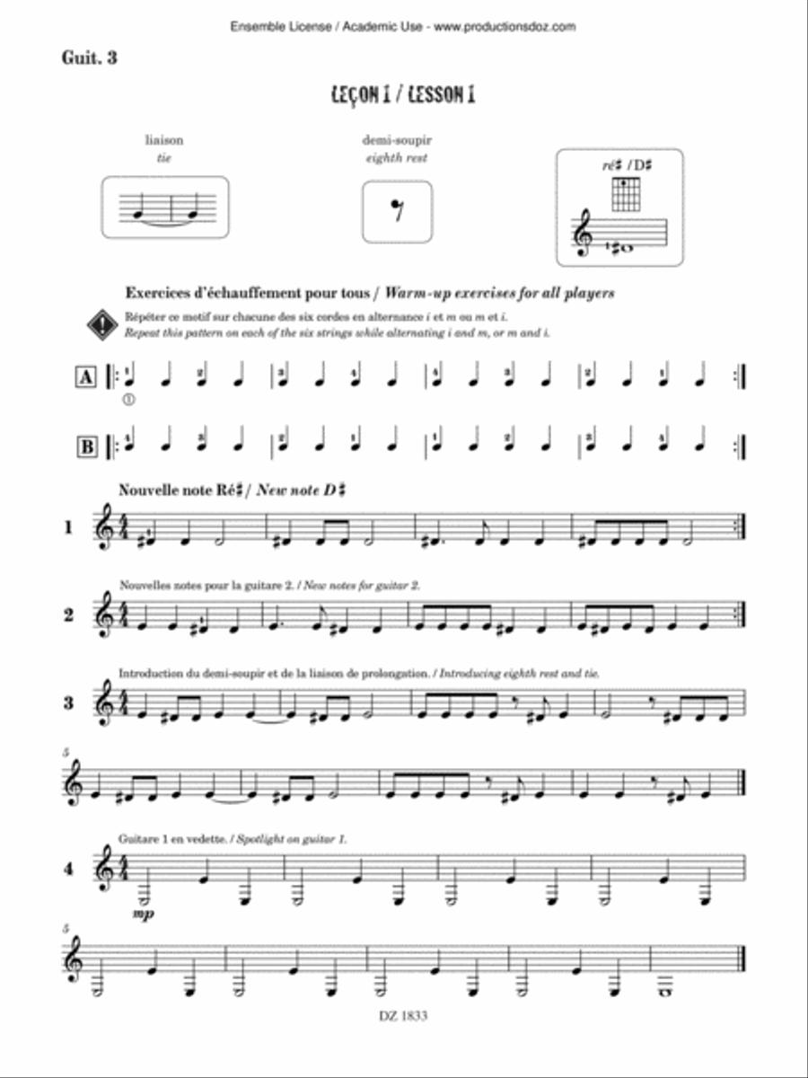Ma guitare, mon band (guit. 3) vol. 2 Classical Guitar scores gallery preview page 2