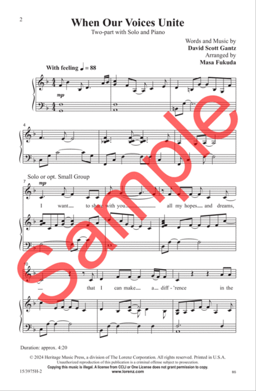 When Our Voices Unite 2-Part scores gallery preview page 3