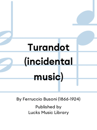 Book cover for Turandot (incidental music)