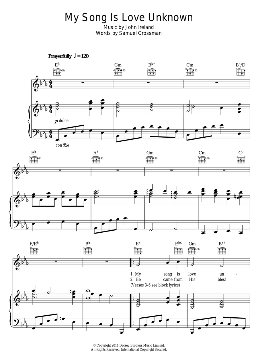 My Song Is Love Unknown Piano, Vocal scores gallery preview page 1