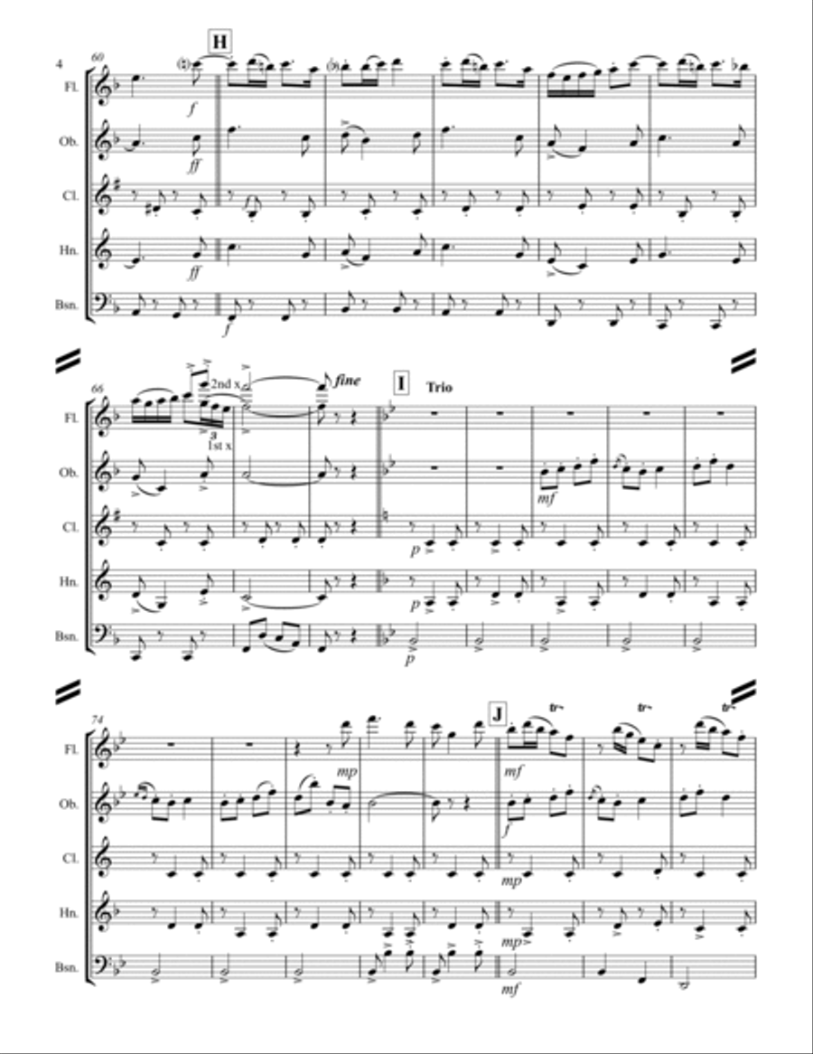 Valdres March (for Woodwind Quintet) Woodwind Quintet scores gallery preview page 5