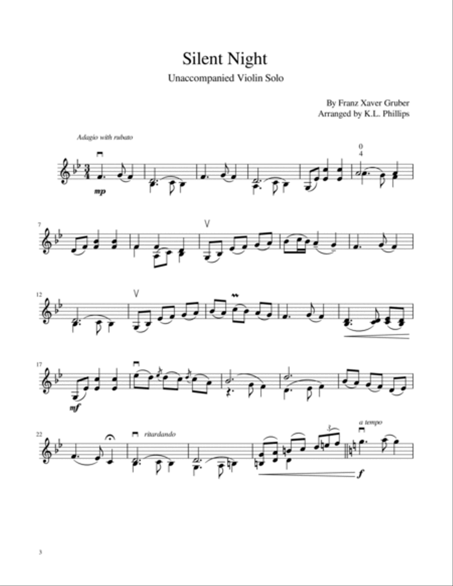 Five Christmas Solos - Unaccompanied Violin Solo (Volume I) Violin Solo scores gallery preview page 6
