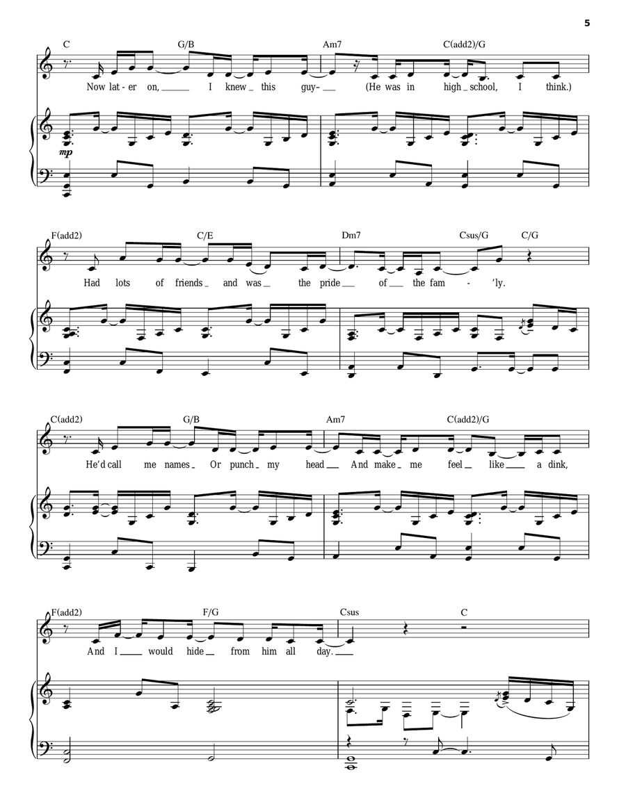 Nothing In Common (from Wearing Someone Else's Clothes) Piano, Vocal scores gallery preview page 5