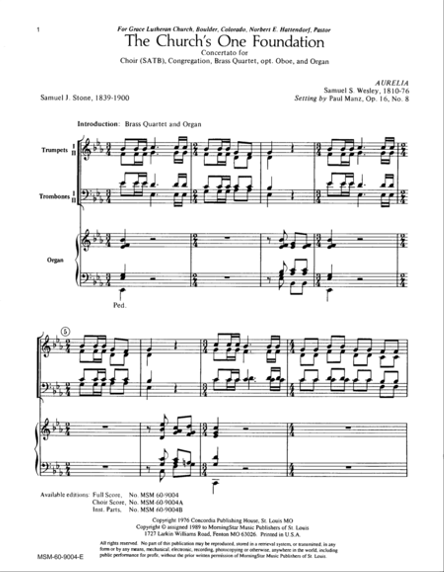 The Church's One Foundation Choir scores gallery preview page 1