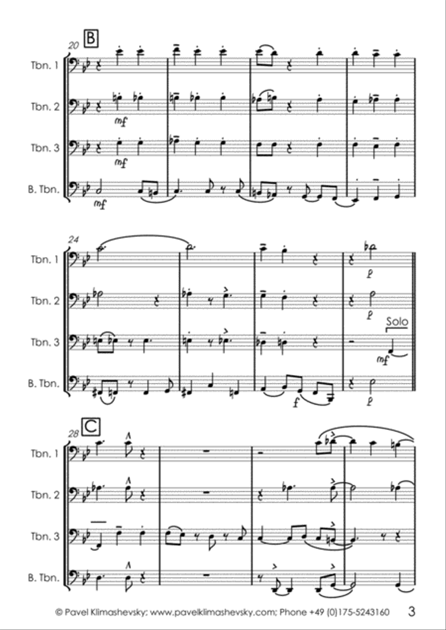 Bye Bye Blackbird Brass Ensemble scores gallery preview page 3