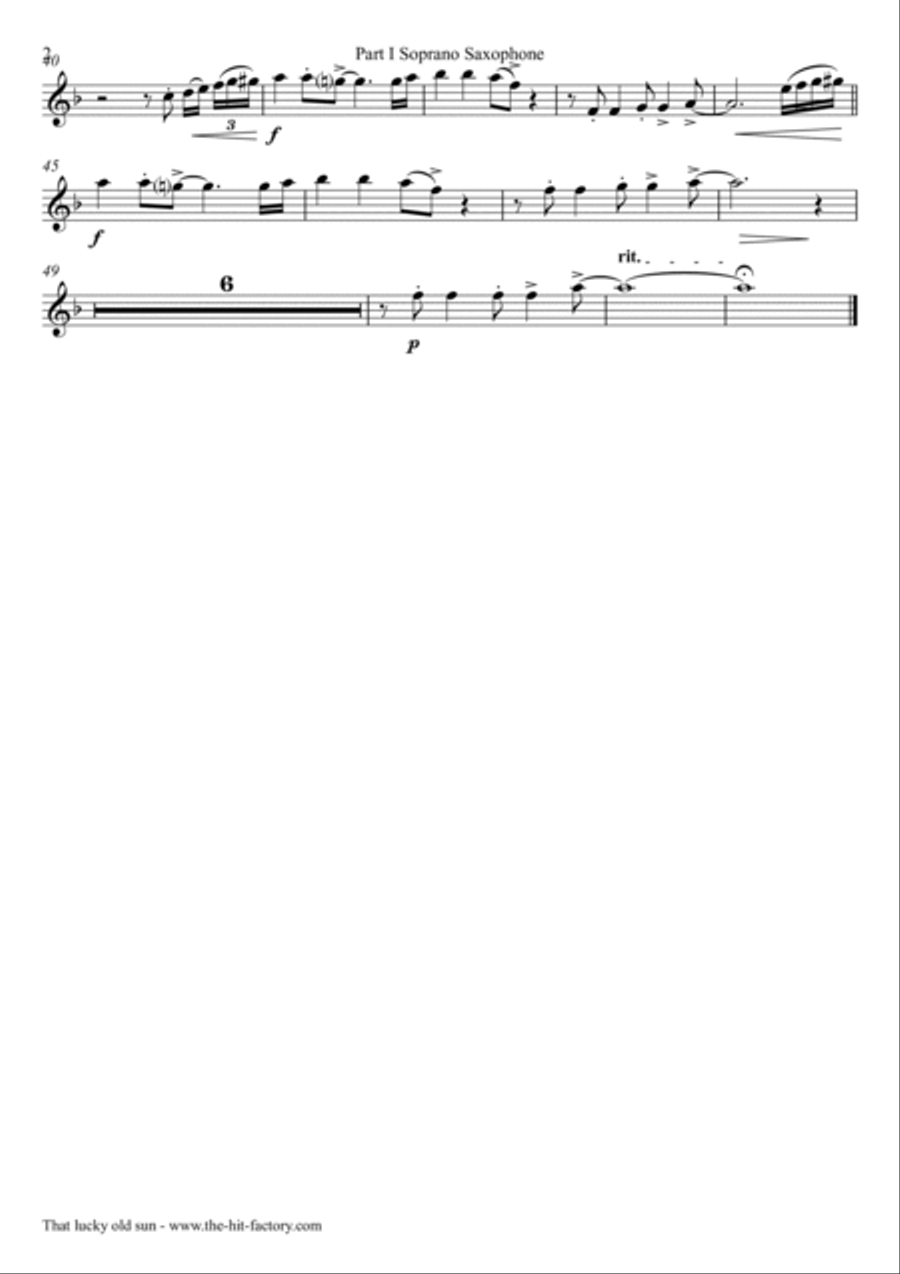 That Lucky Old Sun Saxophone Quintet scores gallery preview page 4