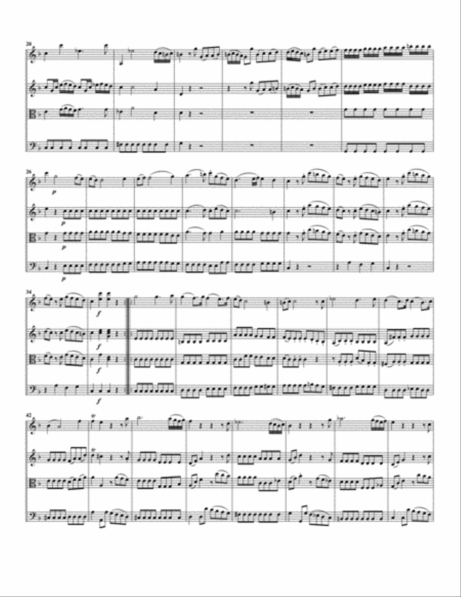 Divertimento, K.138 (original version for string quartet) String Quartet scores gallery preview page 3