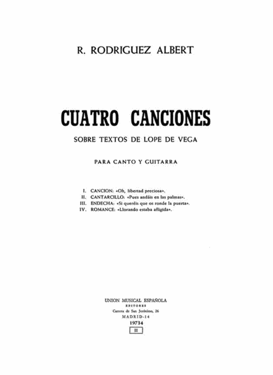 Cuatro Canciones Sobre Textos De Lope De Vega