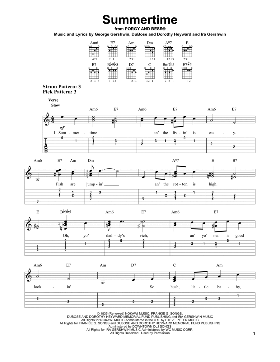 Summertime Summertime Electric Guitar scores gallery preview page 1