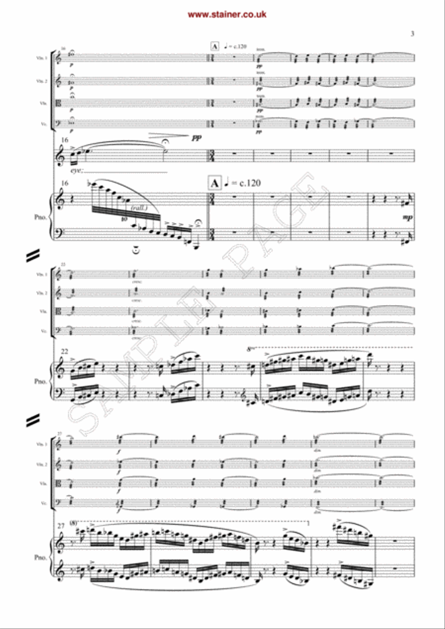 Haze and the Absence. Vc & Str Quartet String Quartet scores gallery preview page 4